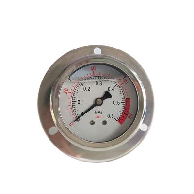 China 250 Bar 3500psi Hydraulic Pressure Gauge With Clamp For Pipe Shock Proof Gauge Vacuometro NY-041 for sale