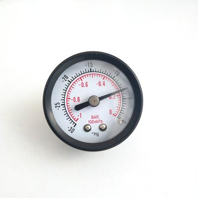 China ZK014004 -1bar Black Iron Case Negative Pressure Gauge Vacuum Pressure Gauge for sale