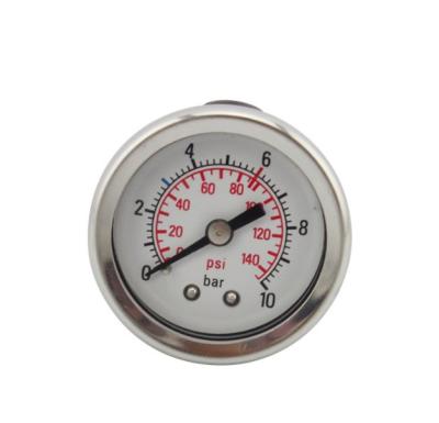 China Machine Equipment Y40 Pressure Gauge With Rear Connection , 10Bar Liquid Oil Filling Bracket Pressure Gauge for sale