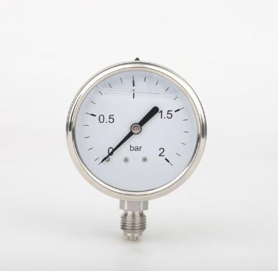 China 2 Bar Mini Stainless Steel Manometer Oil Filling Pressure Gauge Machine Equipment 36MM for sale