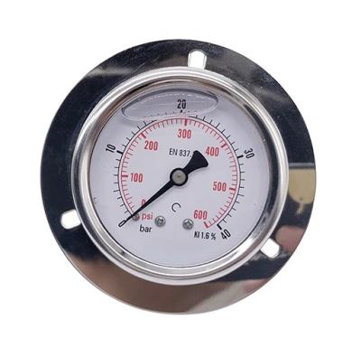 China Hot Selling Machine Equipment 2.5 Inches Oil Pressure Gauges , High Pressure Gauge 40 Bar Pressure Meter for sale