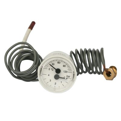 China YH56001 Thermobarometer Temperature And Pressure Gauge 40mm Capillary Thermometer Pressure Gauge for sale