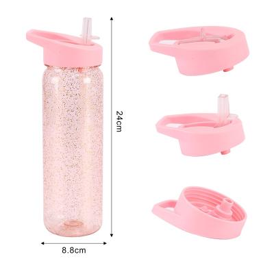 China Bpa Free Plastic Sports Glitter Outdoor Water Bottle For Design Any Color As Gift for sale