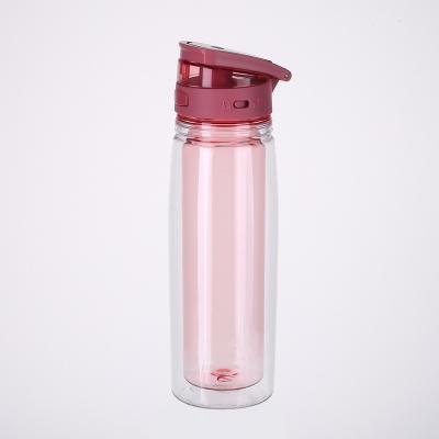 China High Quality Custom Sustainable Logo BPA FREE Double Wall Plastic Water Bottle WITH LOCK for sale