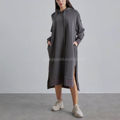 China 2022 Fashion Factory Wholesale Cotton Thick Knitted Loose Fit Anti-static Plus Size Dress Winter Dresses for sale