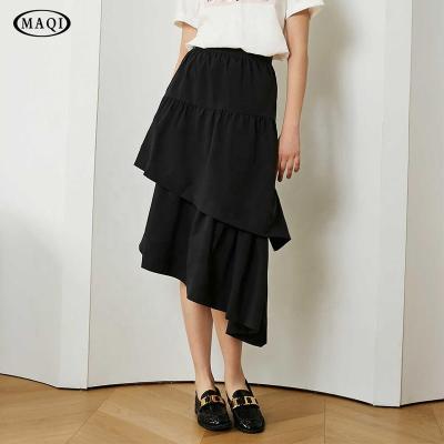 China Anti-Static Netting Woman Plus Size Women's Skirts Pleated Skirt High Waist Black Bodycon Long Simple Skirt for sale