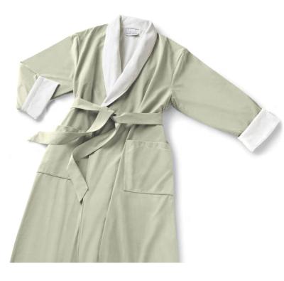 China Luxury QUICK DRY Luxury Terry Lined Microfiber Dual Layer Spa Bathrobe Hotel Robe With OEM Embroidery Logo for sale