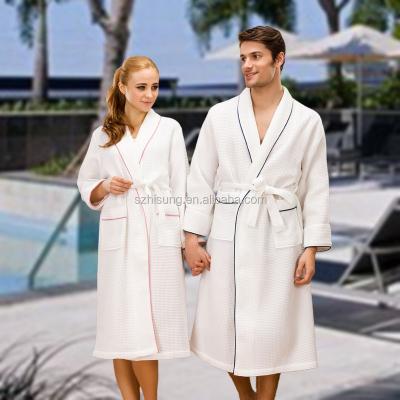 China Wholesale 100% Cotton Breathable Waffle Hotel Bathrobe for sale