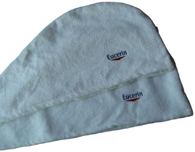 China 100% Cotton QUICK DRY QUICK DRY Eucerin Logo Hair Turban Towel made to order for sale