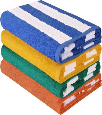 China Hotel Use QUICK DRY Towel Beach Towel Striped Pool Towel for sale