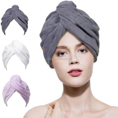 China 2019 Logo Wholesale Cheap Custom Disposable Microfiber Hair Turban Quick Dry Hair Towel Turban Wrap for sale