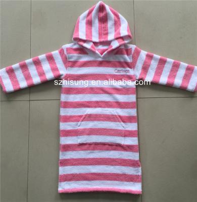 China 100% Cotton QUICK DRY Terry Kids Beach Robe With Customized Embroidery Logo for sale