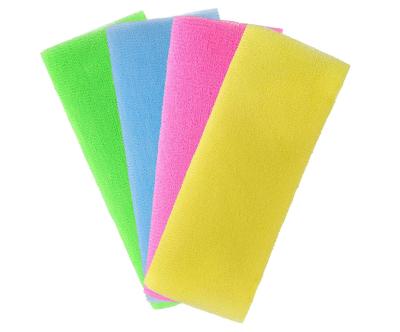 China EXFOLIATING Nylon Monochrome Bath Towel Pull Out Strip Exfoliating Moisturizing Foaming Massage Towel for sale