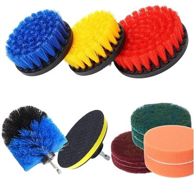 China Hot Selling Nylon Filament Bathroom Car Carpet Cleaning Electric Drill 15-Piece Reading Brush for sale