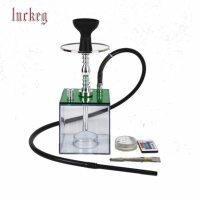 China Smoking Hookah Shisha Narguile Led Shisha Light With Glass Base Portable For Cheap Acrylic Hookah Mini Box Set Sign Table Ring Cups Large Cup Hose Licht for sale