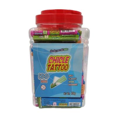 China Natural Loved Pot Packed Tattoo Bubble Gum For Sports for sale