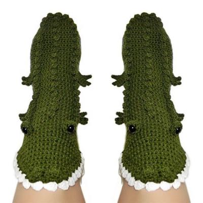 China Wholesale Cute Simulation Women's Breathable Cartoon Shark Animal Yarn Knitted Alligator Knit Crocodile Socks for sale