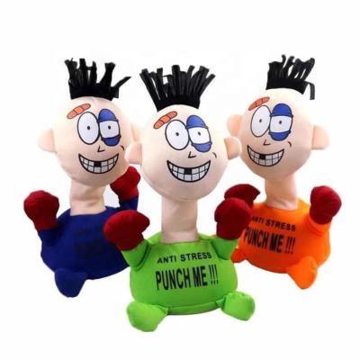 China Hot Selling Electric Gift Amazon Anti Screaming Stuffed Stress Punch Me Plush Toys for sale