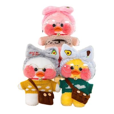 China Gift Hot Sale Stuffed Kawaii Dressed Up LaLafanfan Hyaluronic Acid Duck Plush Toy For Lover for sale