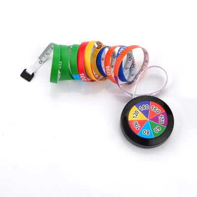 China Round Rolls Retractable Soft Customized Mini Pocket Body Measuring Tape Promotional Tape Custom Size Soft Tape Measure Tape for sale