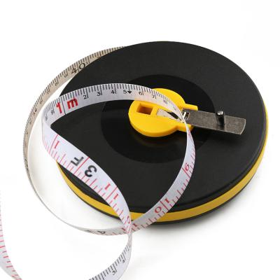 China Professional Manufacturer Supply 30M Retractable Tape Measure Long Distance Pvc Fiberglass Measure Tape Rope Land Metric Measuring Tools Inch Long Tape Measure for sale