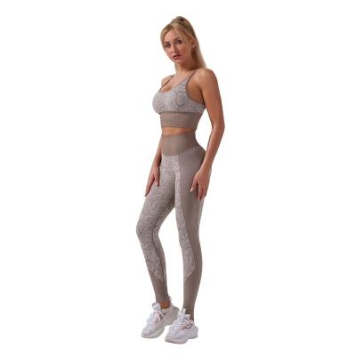 China Breathable New Snake seamless exercise yoga suit snake skin gym set women fitness clothing sets for sale