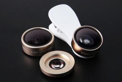 China Super Clear Mobile Camera Extra Lens , 3 In 1 Universal Clip Lens 25 X 14.5 Mm for sale