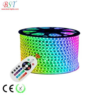 China LANDSCAPE 220V 110V LED Strip 5050 50m 100m Roll IP67 Waterproof RGB Dual Color Rope Lighting for sale