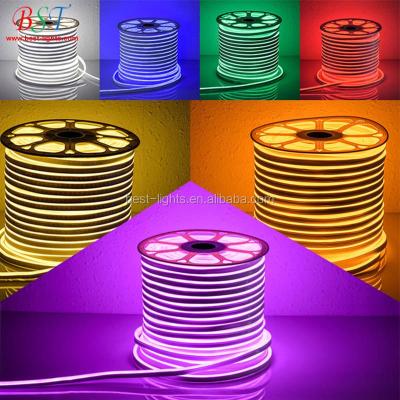 China PCB+LED DC 12W/M SMD5050 60pcs/m 110V 220V 12V 24V Led Flexible Neon Strip 3528 LED Strip Light For Holiday for sale