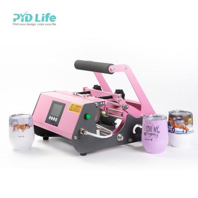 China Wholesale Newest RTS PYD Home Life Use Pink Tumbler Heat Press Machine for Sublimation 12 oz Tapered Wine Tumblers Mugs for sale