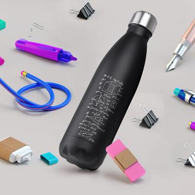 China Stocked Engraving Logo Water Bottle Water Bottle Matt Black Office Water Bottle Custom Made for sale