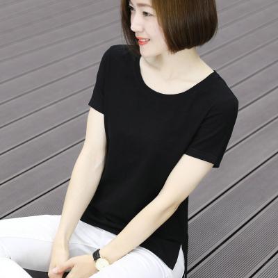 China Anti-Wrinkle High Quality 100% Cotton Customized Classic Round Neck Short Sleeve T-Shirt For Women for sale