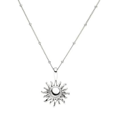 China TRENDY Geometric Sun Flower Stainless Steel Necklace With Pearl Chain You Are My Sunshine Jewelry As Valentine's Day Gift for sale