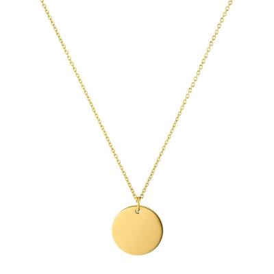 China CLASSIC High Polish Gold Plated Stainless Steel Round Plain Necklace for sale