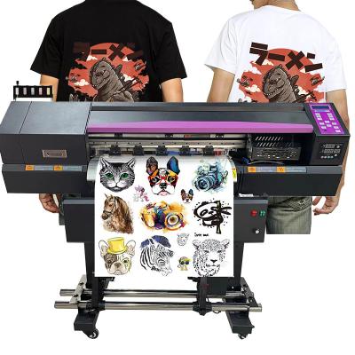 China T-shirt printing hot sales 60cm width dtf printer four 4720 printhead with powder shaker for T-shirt printing for sale