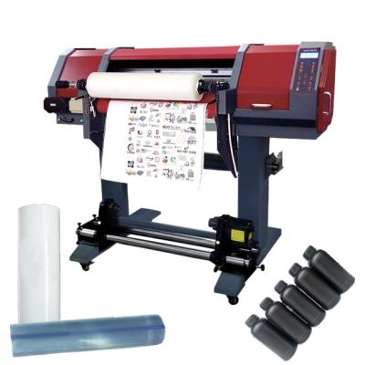 China Garment Shops 60cm 4 i3200 printhead with glue and lamination function UV DTF printer for label printing for sale