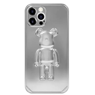 China 3D Bear Shockproof Anti-drop Shining Camera Lens Protection Cell Phone Case For Phone 12/12pro/12pro max/13/13pro for sale