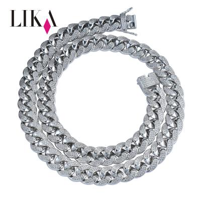 China Hip Hop LIKA Iced Out Men Hiphop Jewelry 18k Gold Plated Micro Pave AAA Cubic Zircon 18mm Daikin Miami Cuban Link Chain Necklace for sale