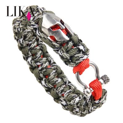 China Metal Clasp LIKA Bracelet Sport Increasing Men Military Copper Helmet Style Viking Paracord Survival Bracelet Nylon Bracelet For Gift for sale