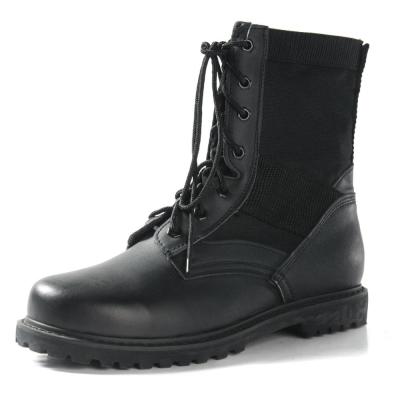 China Top Grade Real Leather With Black Oxford Cloth Tactical Combat Boots Top Leather for sale