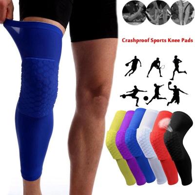 China Elasticity Sports Crashproof Knee Pads Honeycomb Knee Support Brace Basketball Leg Compression Sleeve Protector Comfortable Breathable Non-slip Gear for sale