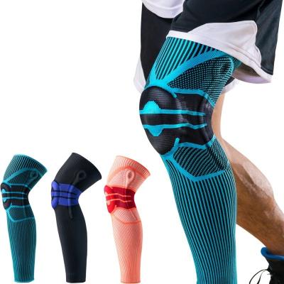 China Breathable Comfortable Protective Basketball Kneepad Spring Elasticity Knee Compression Knee Sleeve Support Sports Kneepads for sale