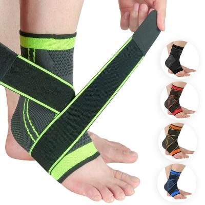 China Outdoor Sports Anti Sprain Ankle Protectors Elasticity Compression Sleeve Nylon Ankle Brace Adjustable Breathable Support Straps Bandage Wrap for sale