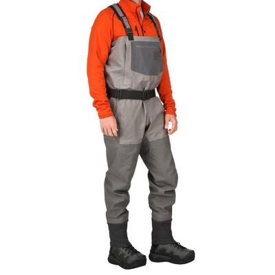 China Mens Mens Fly Fishing Waders Waterproof Duck Hunting Breathable Waist Pants With Neoprene Socks for sale