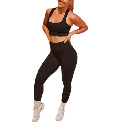 China Seamless Breathable Women Fitness Clothing Sets Woman Push Up Suit Yoga Legging Sportswear Women Fitness Sports Bra Sets for sale