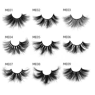 China Wholesale 25mm Mink Eyelashes 5D False Eyelashes Long Wear Reusable/Comfortable Thick Nude Eyelash for sale