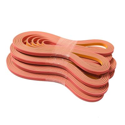 China Wear-resistant and anti-slip conveyor belt with red rubber and fluted for glass edge clamping machine for sale