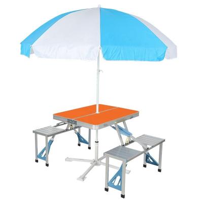 China Folding Table Easy Carry Outdoor One Piece Table And Chairs Single Show Table Portable Picnic Table Set for sale