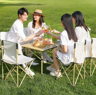 China Easy-carry outdoor foldable portable camping table and chair set camper table bbq equipment egg roll camping table for sale