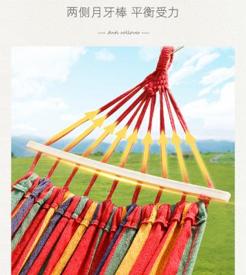 China Super Comfortable Custom Outdoor Camping Hammock Cotton Hammock Colorful Striped Camping Swing Hammock for sale